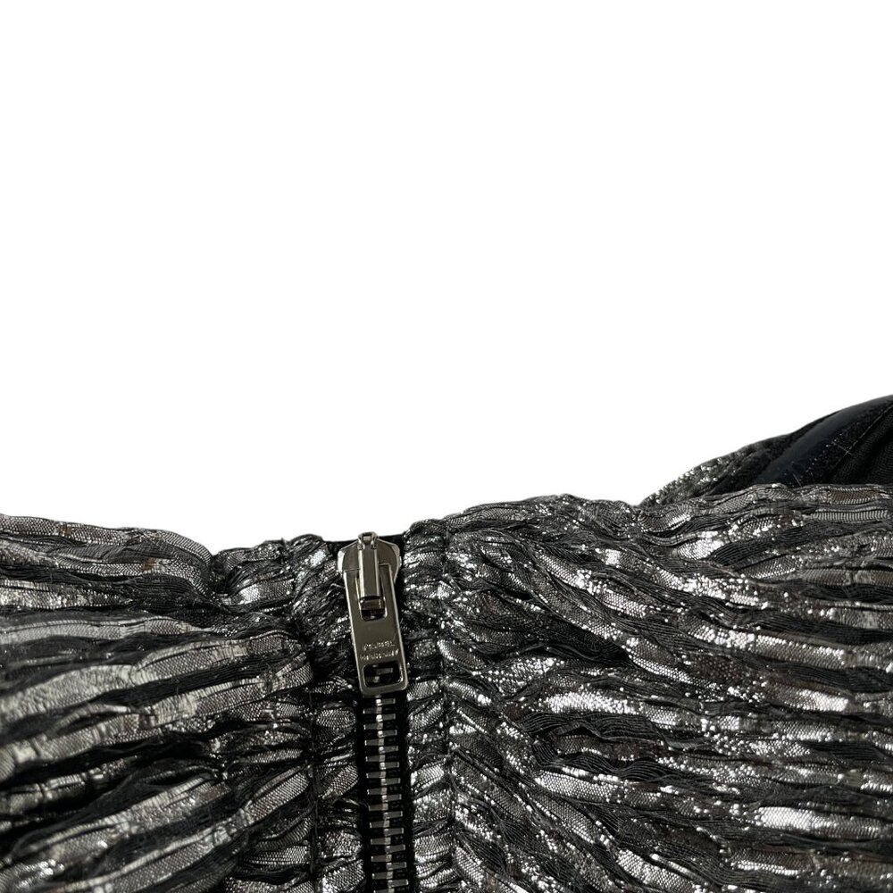 Isabel Marant Tresha Silver Metallic Bow Top Size 2 Bustier Cocktail - Picture 12 of 15